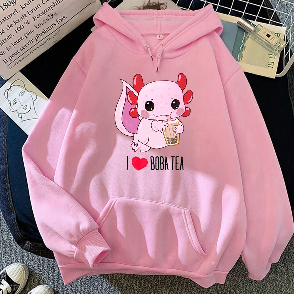 Axolotl Boba Milk Tea Hoodie - Women’s Clothing & Accessories - Shirts & Tops - 21 - 2024