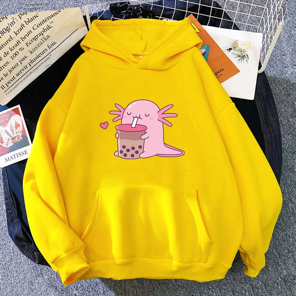 Axolotl Boba Milk Tea Hoodie - Women’s Clothing & Accessories - Shirts & Tops - 22 - 2024