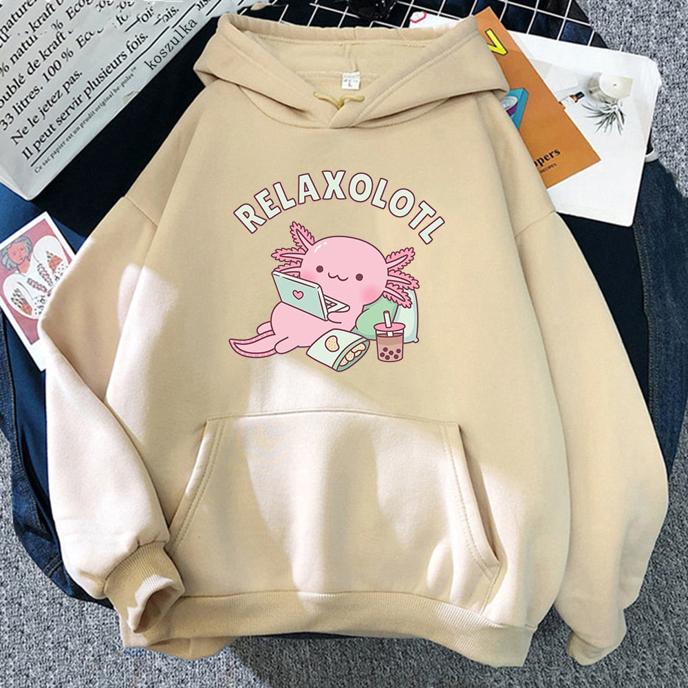 Axolotl Boba Milk Tea Hoodie - Women’s Clothing & Accessories - Shirts & Tops - 4 - 2024