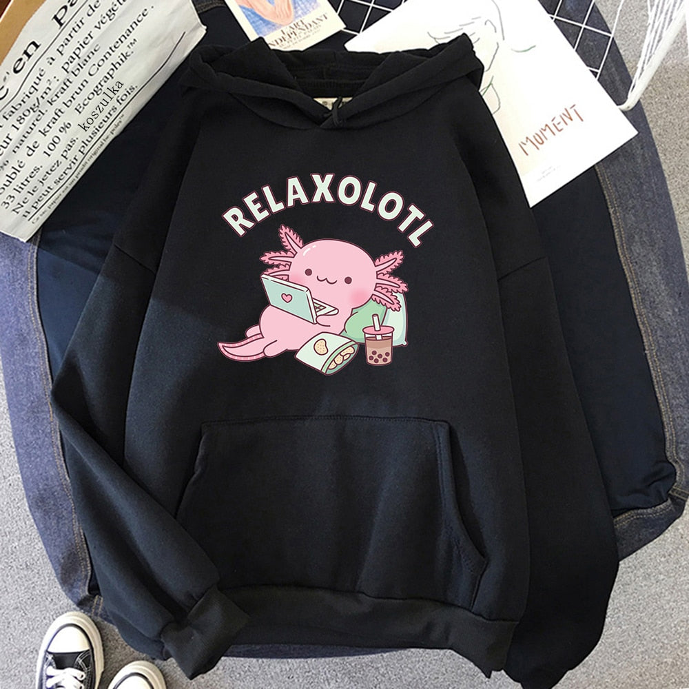 Axolotl Boba Milk Tea Hoodie - Women’s Clothing & Accessories - Shirts & Tops - 5 - 2024