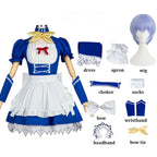 Ayanami Rei & Asuka Maid Cosplay Costume with Wig - Dresses - Cosplay - 8