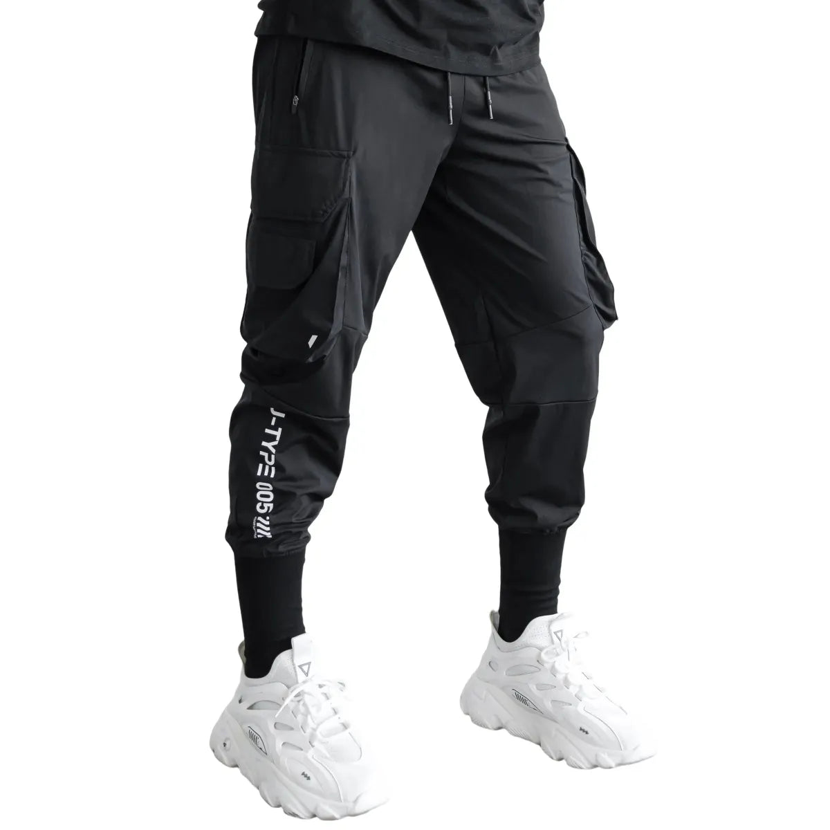 J-Type 005 Black Athletic Joggers with Cargo Pockets - Best Sellers - Joggers / Sweatpants - 1