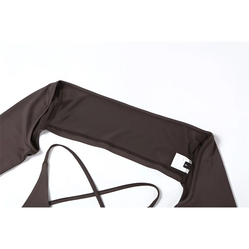 Backless Long Sleeve Crop Tops - Women’s Clothing & Accessories - Long - Asymmetric - Crop Tops - 10