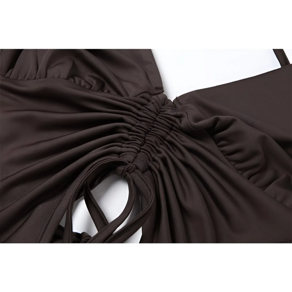 Backless Long Sleeve Crop Tops - Women’s Clothing & Accessories - Long - Asymmetric - Crop Tops - 13