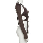 Backless Long Sleeve Crop Tops - Women’s Clothing & Accessories - Long - Asymmetric - Crop Tops - 8