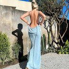 Lace Up Backless Dress - All Dresses - 14