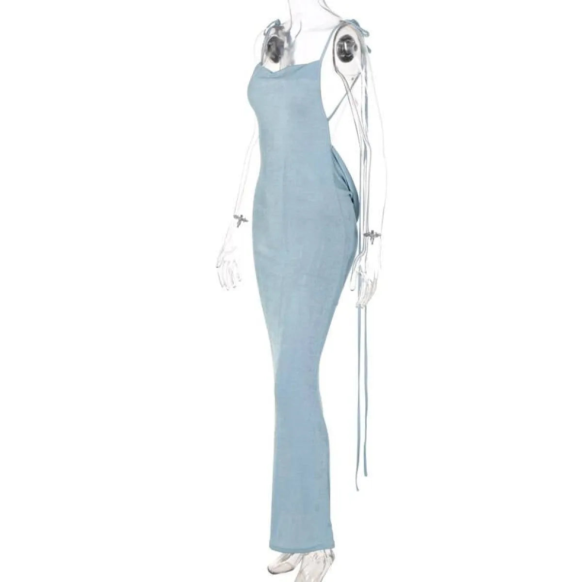 Lace Up Backless Dress - All Dresses - 20