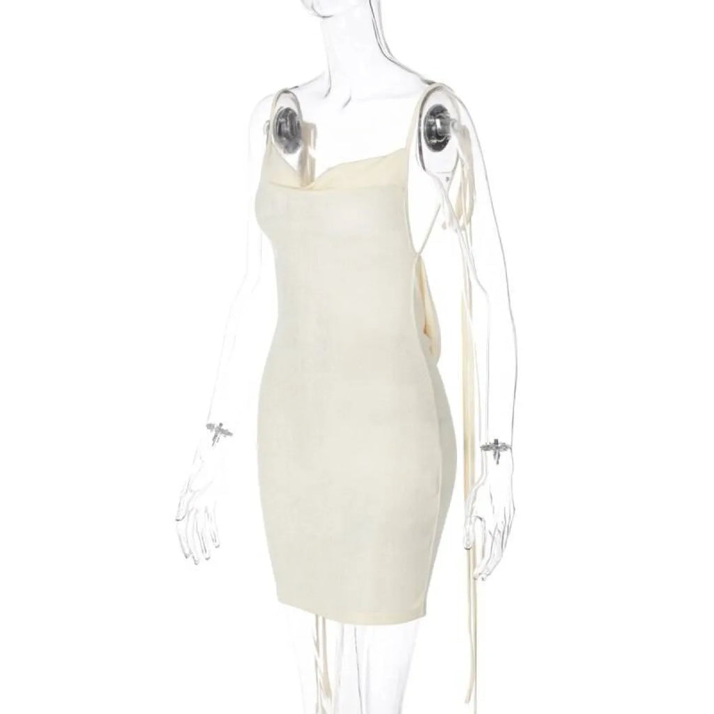 Lace Up Backless Dress - All Dresses - 29