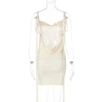 Lace Up Backless Dress - All Dresses - 30