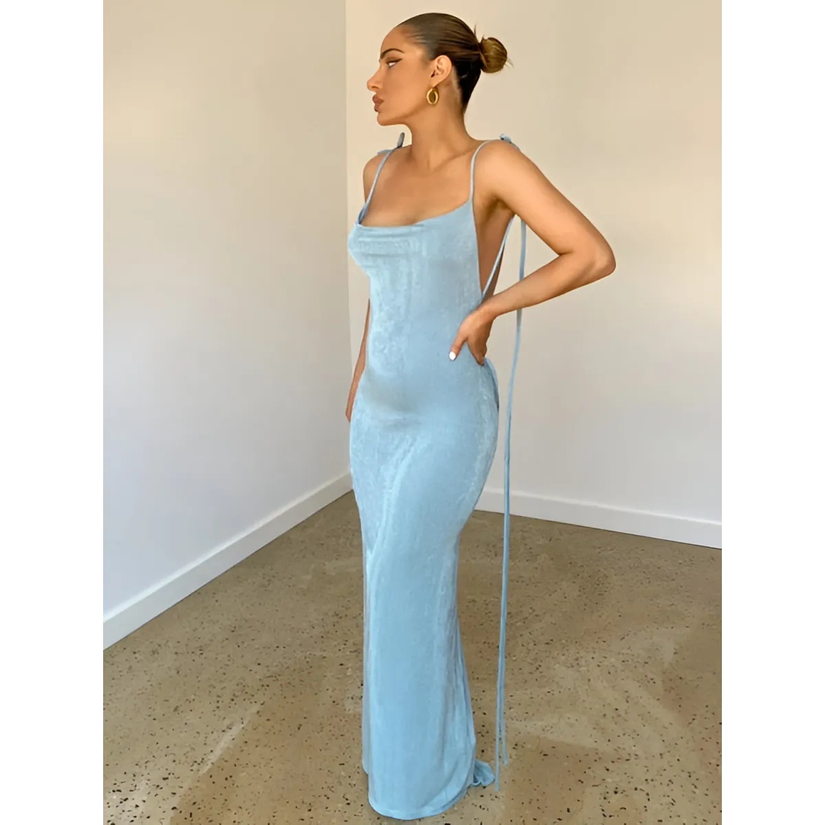 Lace Up Backless Dress - All Dresses - 4