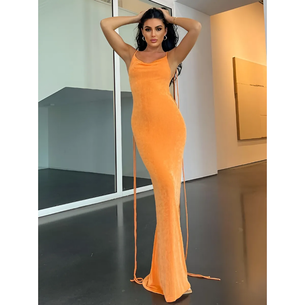 Lace Up Backless Dress - All Dresses - 5