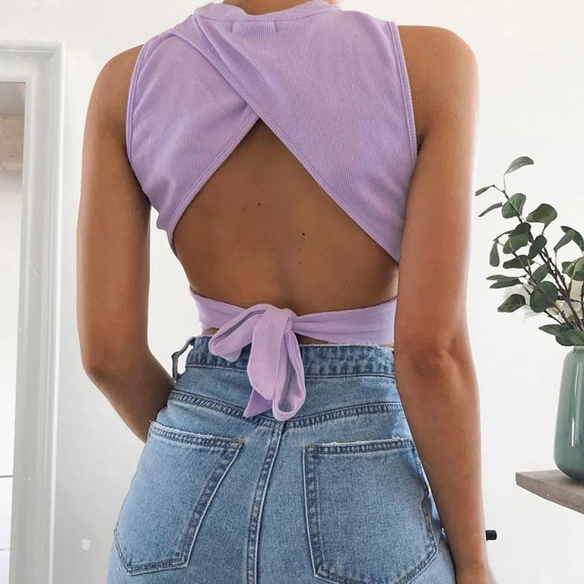Casual Backless Streetwear Tops - Women’s Clothing & Accessories - 3
