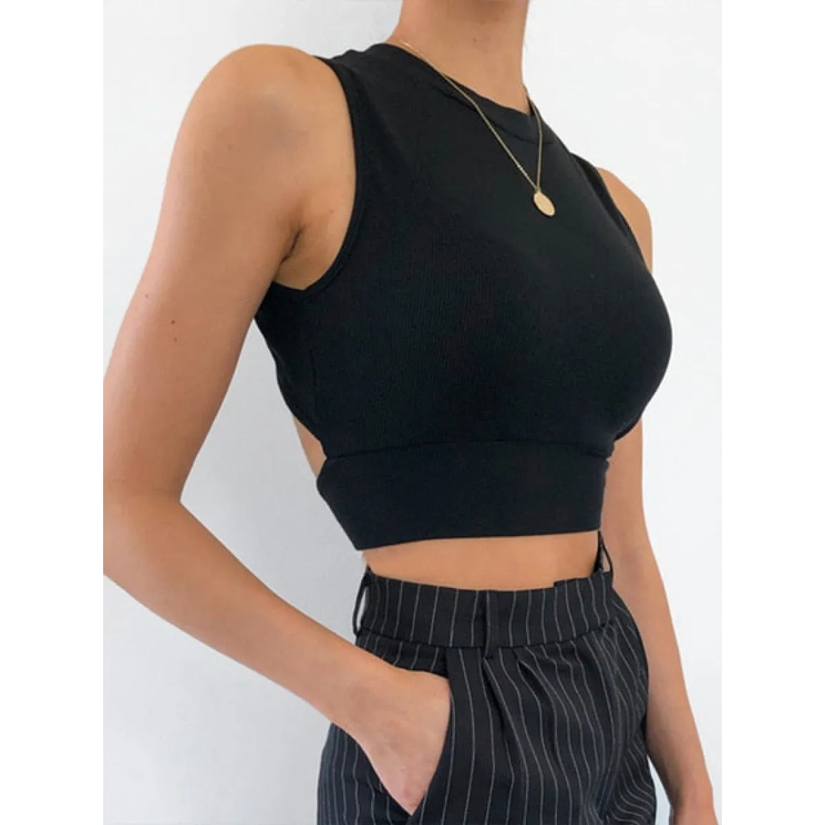 Casual Backless Streetwear Tops - Women’s Clothing & Accessories - 7