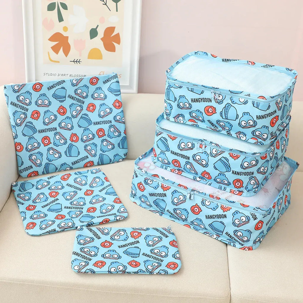 Sanrio Kawaii Travel Duffel Bag Set – 6 Piece - Harajuku Style - Cosmetic Bags - 10