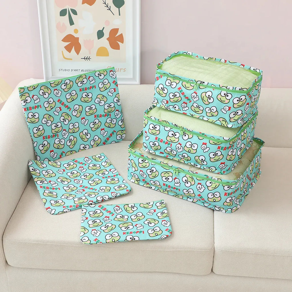 Sanrio Kawaii Travel Duffel Bag Set – 6 Piece - Harajuku Style - Cosmetic Bags - 20