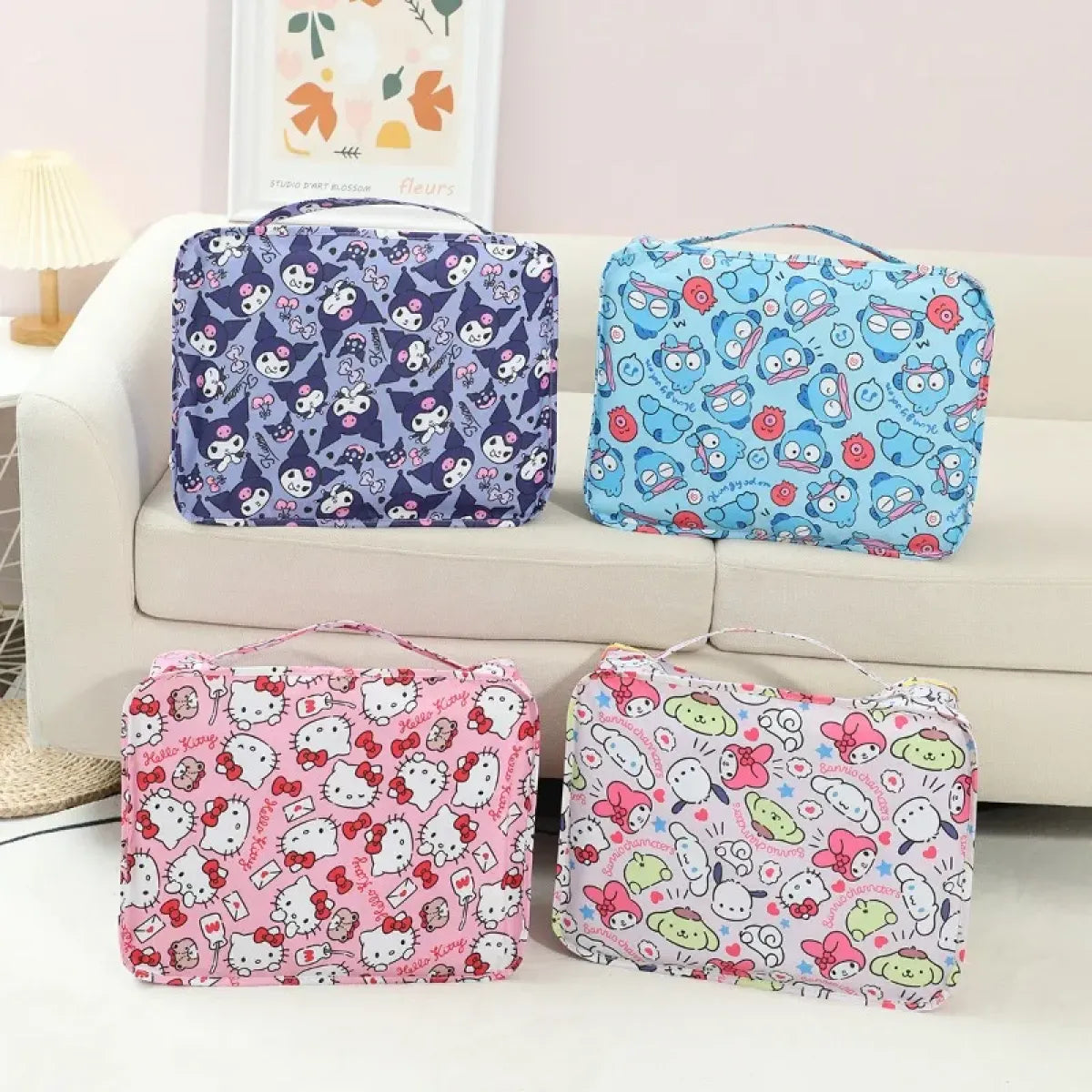 Sanrio Kawaii Travel Duffel Bag Set – 6 Piece - Harajuku Style - Cosmetic Bags - 3