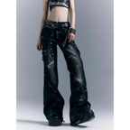 Gothic Y2K Black Baggy Cargo Jeans - Bottoms - Jeans - 1