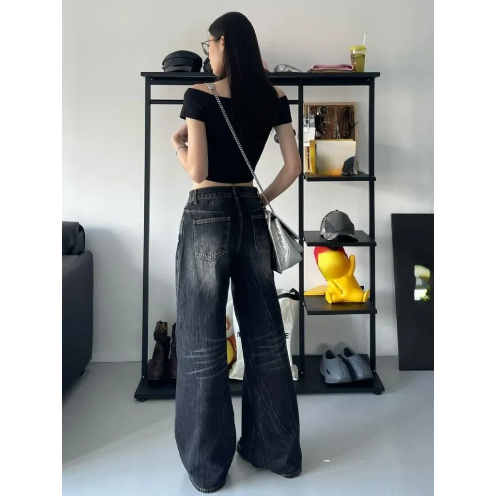 Baggy Y2K Jeans – Grunge Gothic High Street Denim - Bottoms - Women’s Jeans - 4