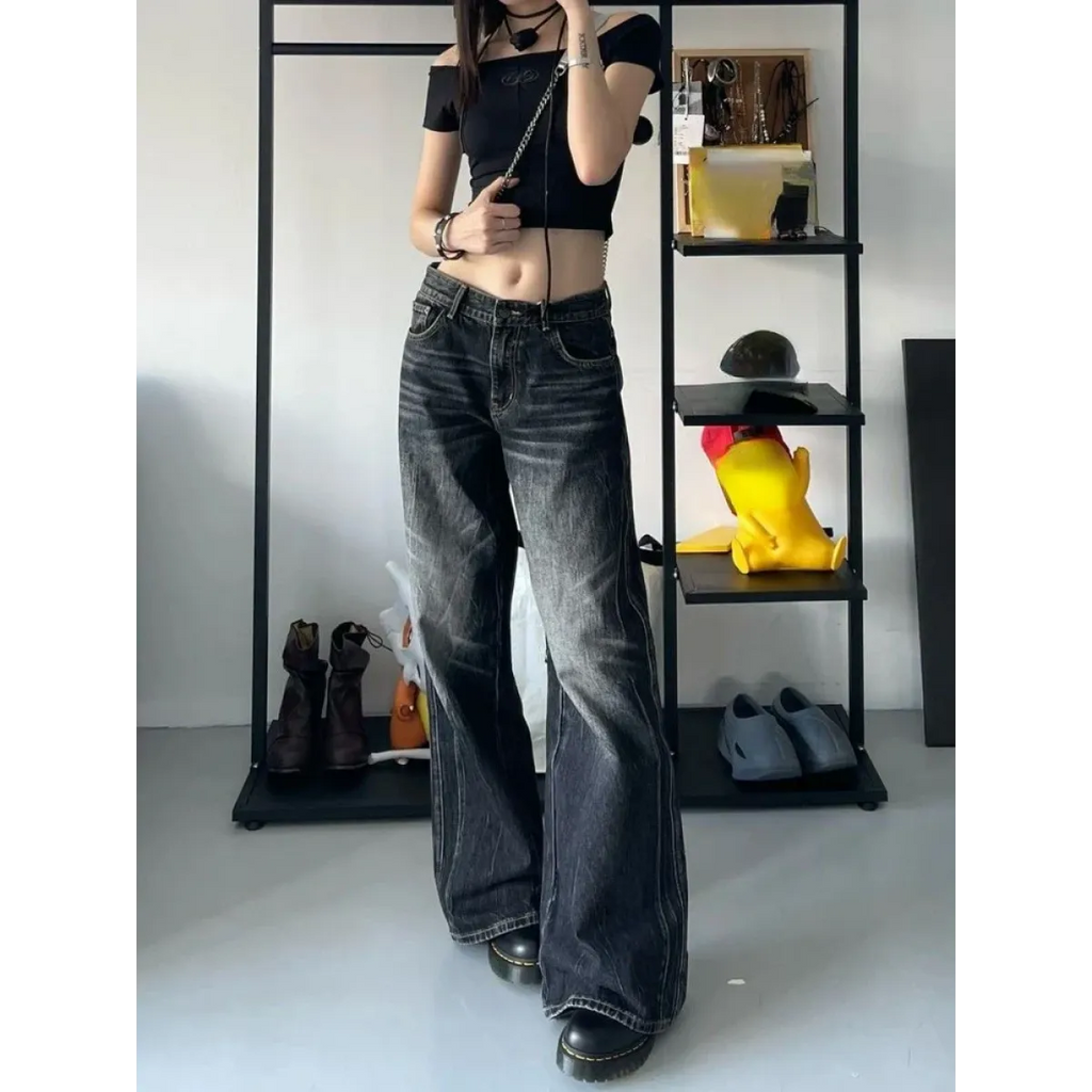 Baggy Y2K Jeans – Grunge Gothic High Street Denim - Bottoms - Women’s Jeans - 3