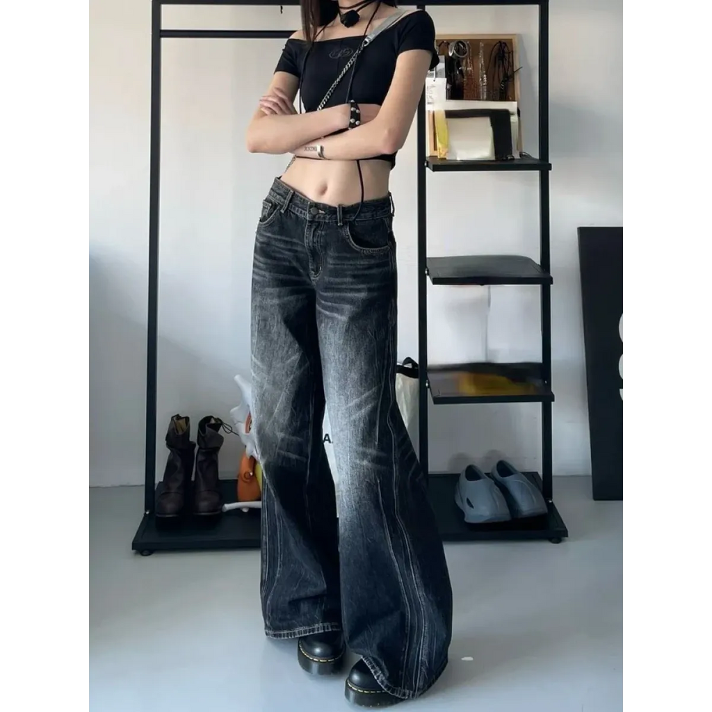 Baggy Y2K Jeans – Grunge Gothic High Street Denim - Bottoms - Women’s Jeans - 1