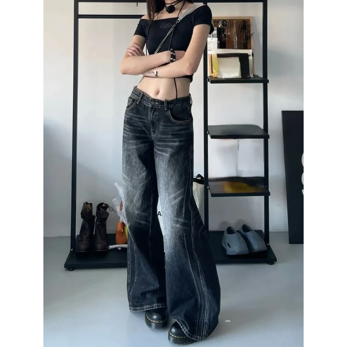 Baggy Y2K Jeans – Grunge Gothic High Street Denim - Bottoms - Women’s Jeans - 1
