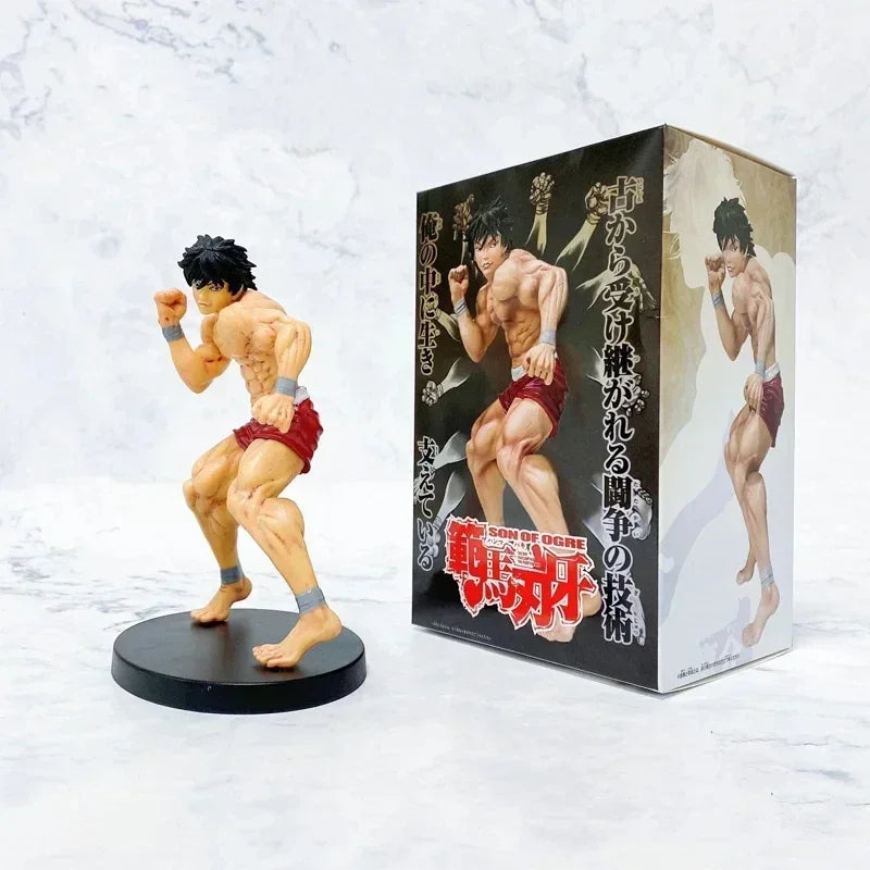 Baki Hanma 22cm Anime Figure with Pickle Biscuit Oriba and Kaoru Hanayama - 15cm With Retail Box - Anime - Action & Toy