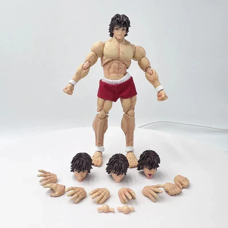 Baki Hanma 22cm Anime Figure with Pickle Biscuit Oriba and Kaoru Hanayama - 17cm No Retail Box - Anime - Action & Toy