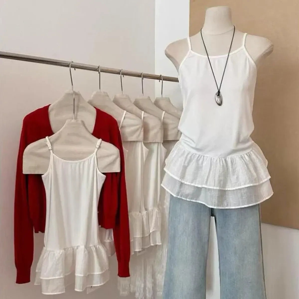 Ballet Double Layer Ruffle Tank - Tops & Tees - Tops - 1