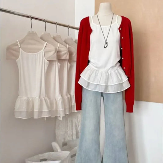 Ballet Double Layer Ruffle Tank - Tops & Tees - Tops - 2