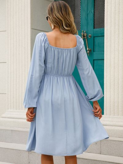 Off-Shoulder Balloon Sleeve Smocked Dress - All Dresses - Dresses - 6 - 2024