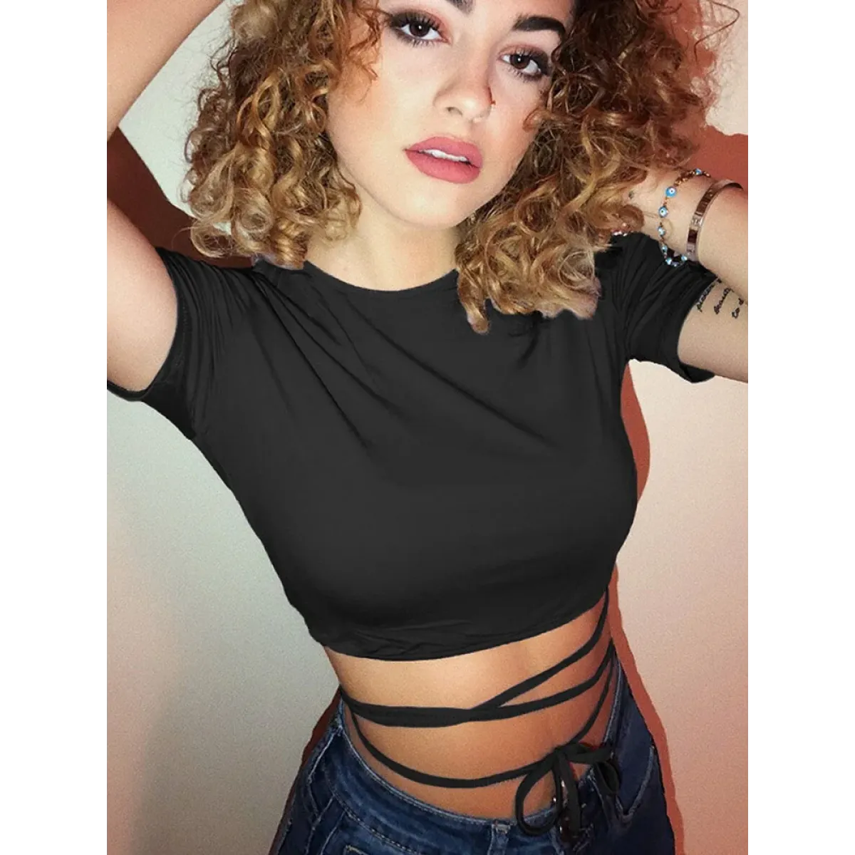 Harajuku Bandage Wrap Crop Top - Women’s Clothing & Accessories - Crop Tops - 2