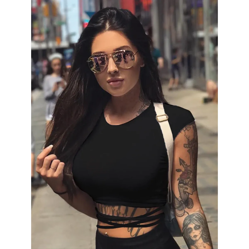 Harajuku Bandage Wrap Crop Top - Women’s Clothing & Accessories - Crop Tops - 3