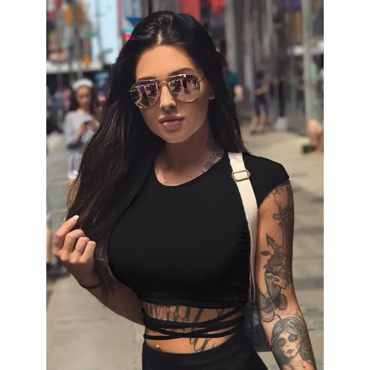 Harajuku Bandage Wrap Crop Top - Women’s Clothing & Accessories - Crop Tops - 3