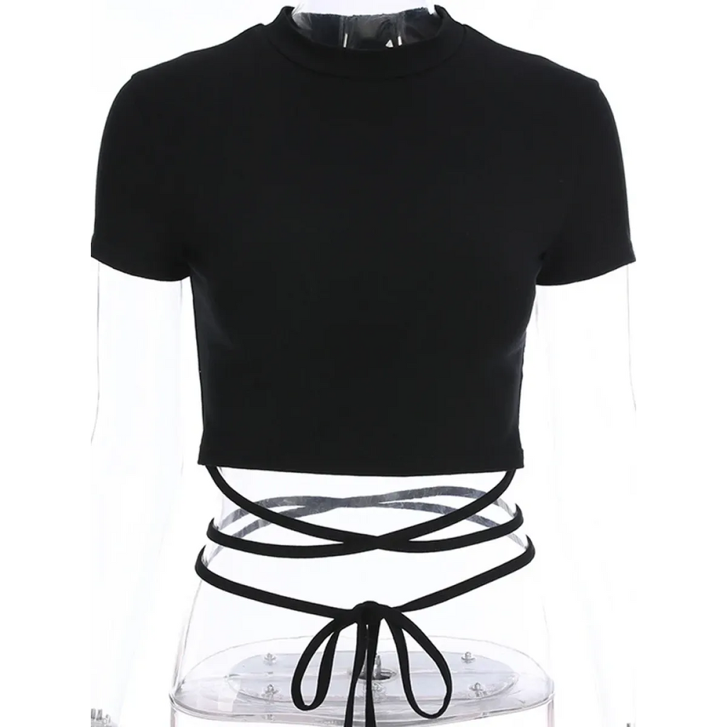 Harajuku Bandage Wrap Crop Top - Women’s Clothing & Accessories - Crop Tops - 5
