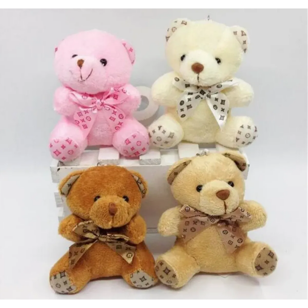 Bow Knotted Bear Plush Pendant 10cm - Plushies - Plush / Plushie - 1