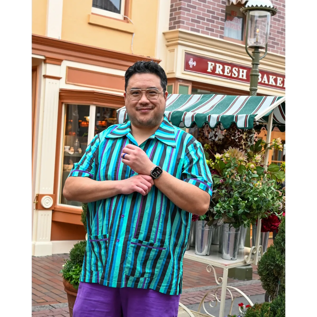 Men’s Haunted House Stripe Cocktail Shirt - T-Shirts - Shirt - 3