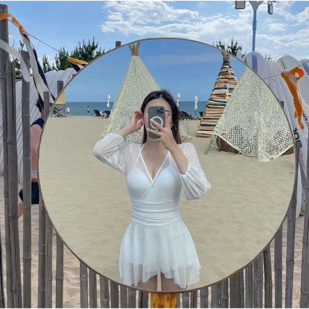 Mesh Low Cut Backless Swimsuit – Korean Beach Dress Biquinis 2025 - All Dresses - Swimwear - 11