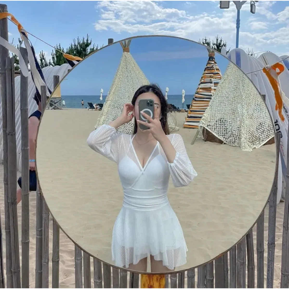 Mesh Low Cut Backless Swimsuit – Korean Beach Dress Biquinis 2025 - All Dresses - Swimwear - 11