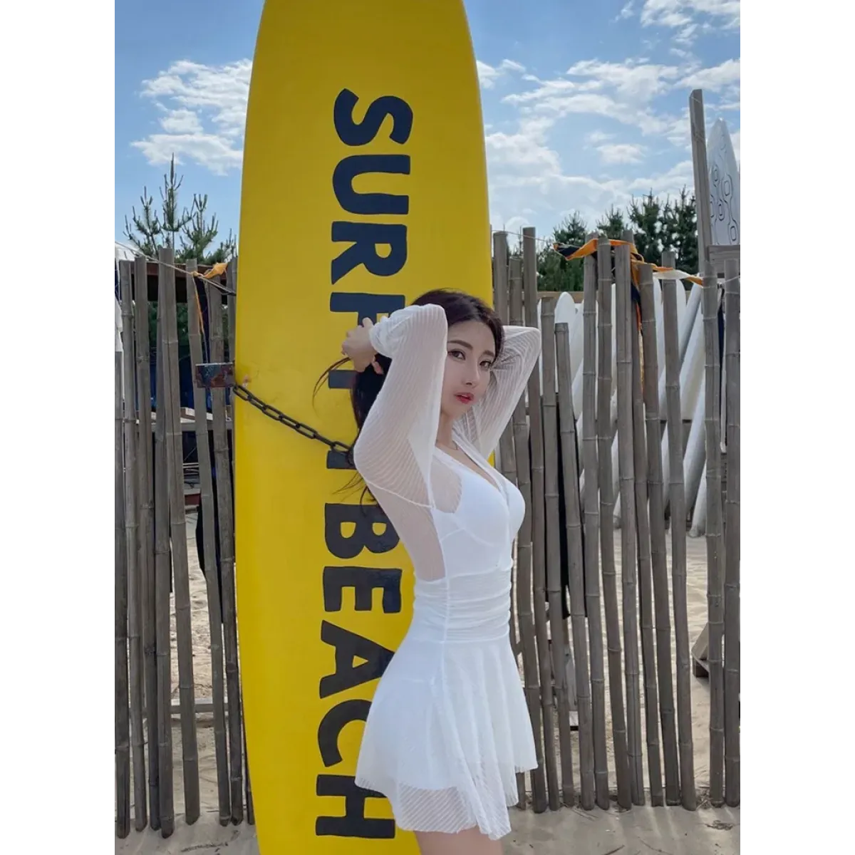 Mesh Low Cut Backless Swimsuit – Korean Beach Dress Biquinis 2025 - All Dresses - Swimwear - 14