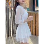 Mesh Low Cut Backless Swimsuit – Korean Beach Dress Biquinis 2025 - All Dresses - Swimwear - 3
