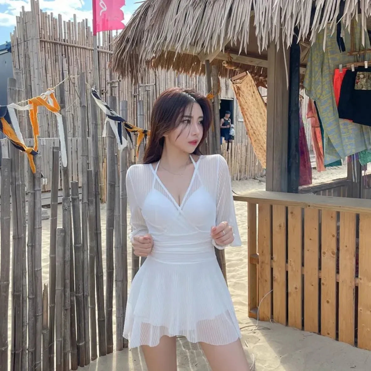 Mesh Low Cut Backless Swimsuit – Korean Beach Dress Biquinis 2025 - All Dresses - Swimwear - 8