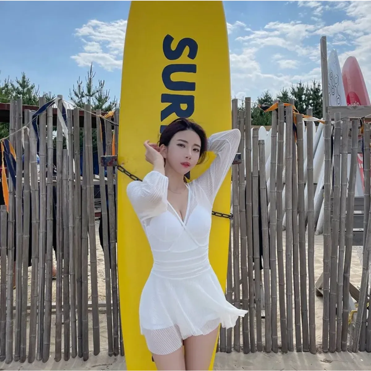 Mesh Low Cut Backless Swimsuit – Korean Beach Dress Biquinis 2025 - All Dresses - Swimwear - 16