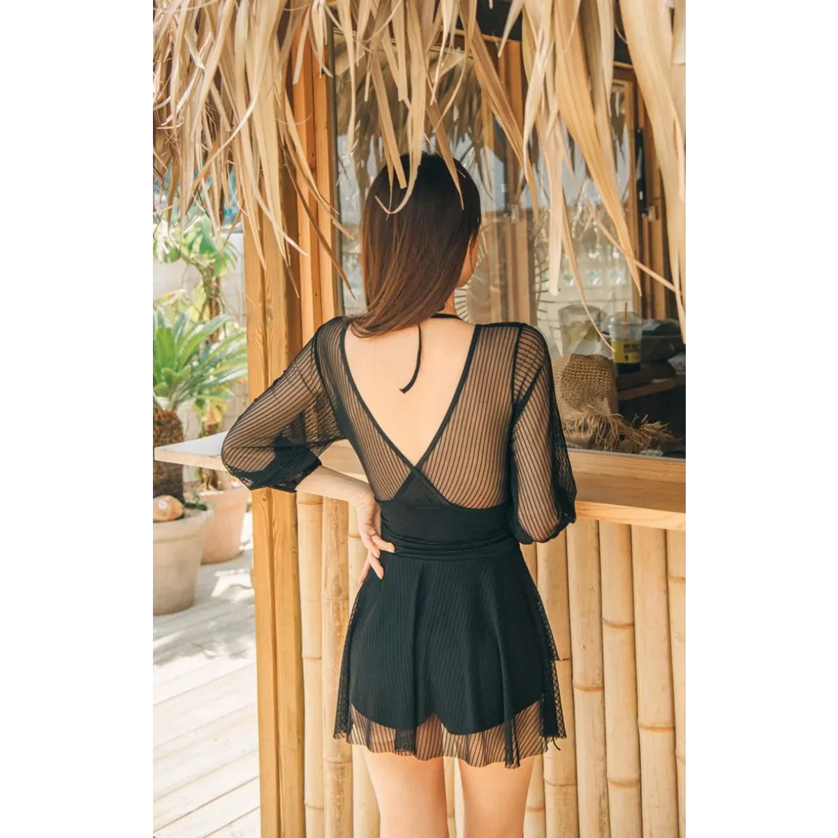 Mesh Low Cut Backless Swimsuit – Korean Beach Dress Biquinis 2025 - All Dresses - Swimwear - 19