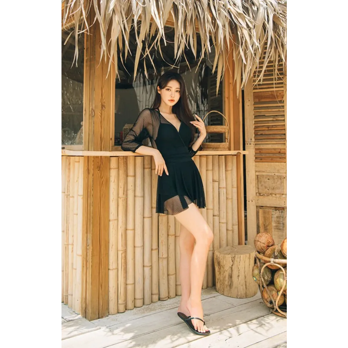 Mesh Low Cut Backless Swimsuit – Korean Beach Dress Biquinis 2025 - All Dresses - Swimwear - 17