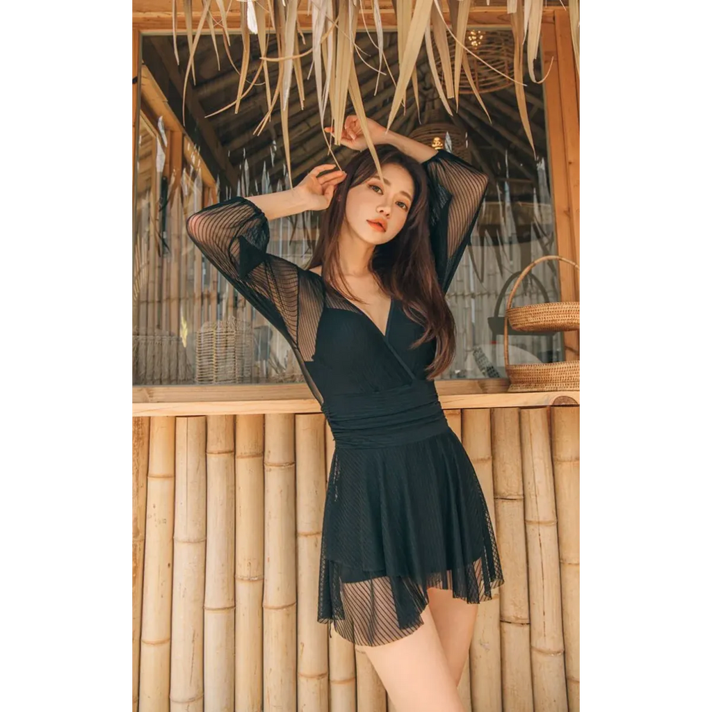 Mesh Low Cut Backless Swimsuit – Korean Beach Dress Biquinis 2025 - All Dresses - Swimwear - 22