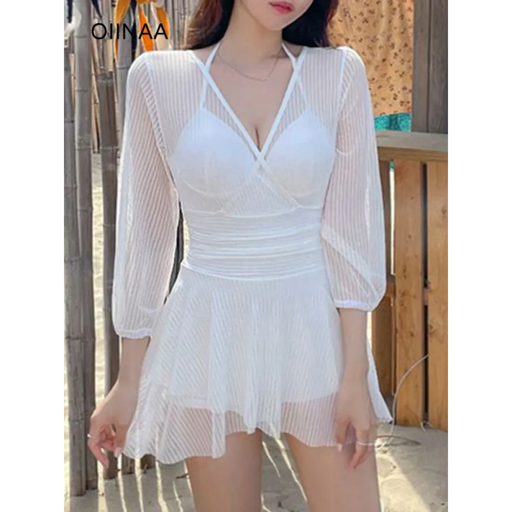 Mesh Low Cut Backless Swimsuit – Korean Beach Dress Biquinis 2025 - All Dresses - Swimwear - 2