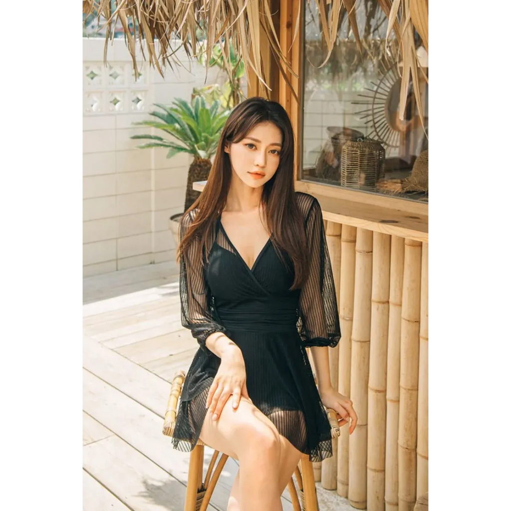 Mesh Low Cut Backless Swimsuit – Korean Beach Dress Biquinis 2025 - All Dresses - Swimwear - 18