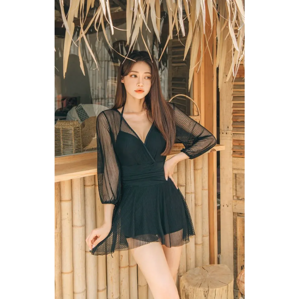 Mesh Low Cut Backless Swimsuit – Korean Beach Dress Biquinis 2025 - All Dresses - Swimwear - 20