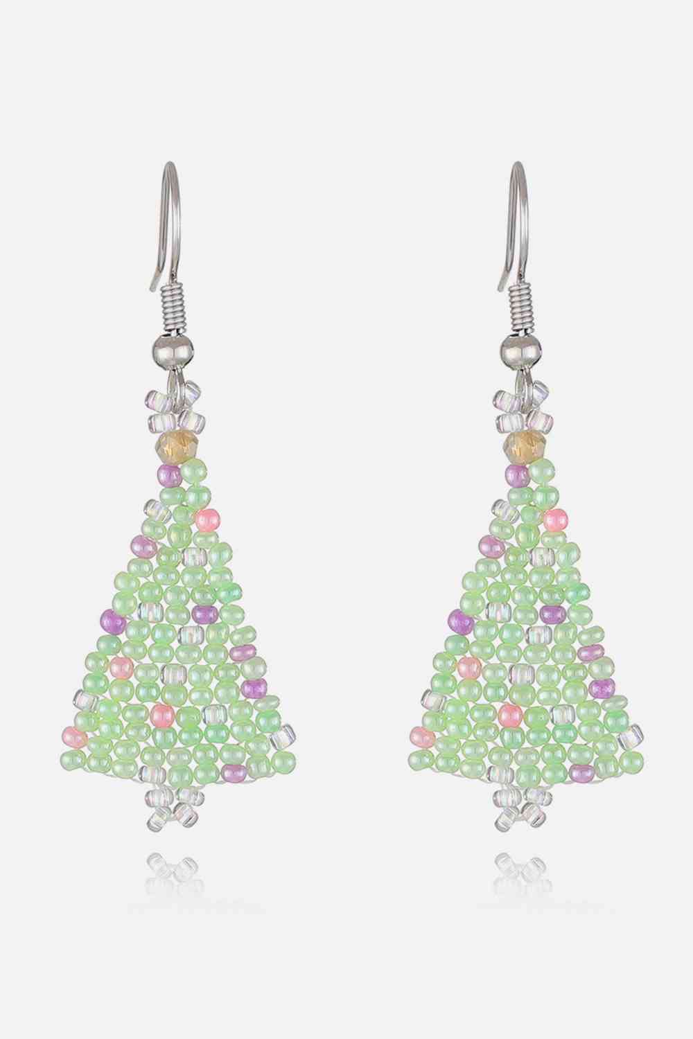 Beaded Christmas Tree Earrings - Light Green / One Size - Women’s Jewelry - Earrings - 10 - 2024