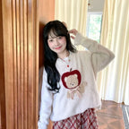 Kawaii Bear Appliqué Sweater - Sweaters - Sweaters - 4